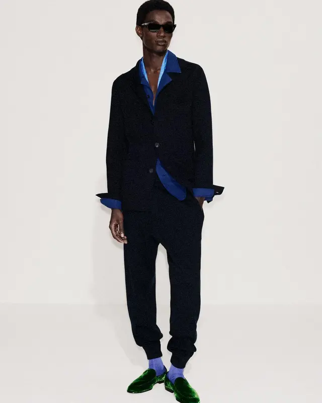 DOUBLE FACE WOOL JOGGERS BLACK online